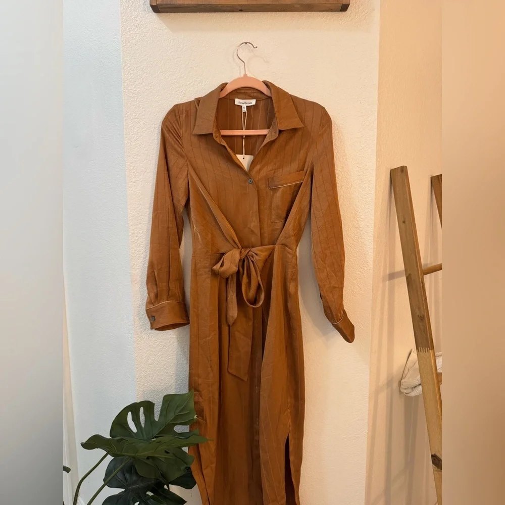 Heartloom Tan Long Sleeve Dress
